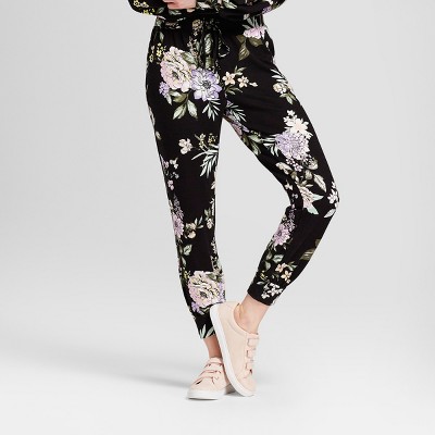Womens Floral Joggers - Mossimo Supply Co.™ Black XL – Target