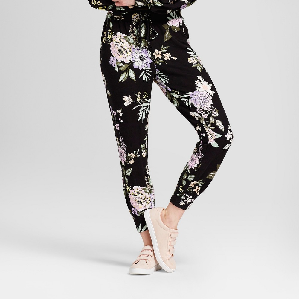 Womens Floral Joggers - Mossimo Supply Co. Black XL