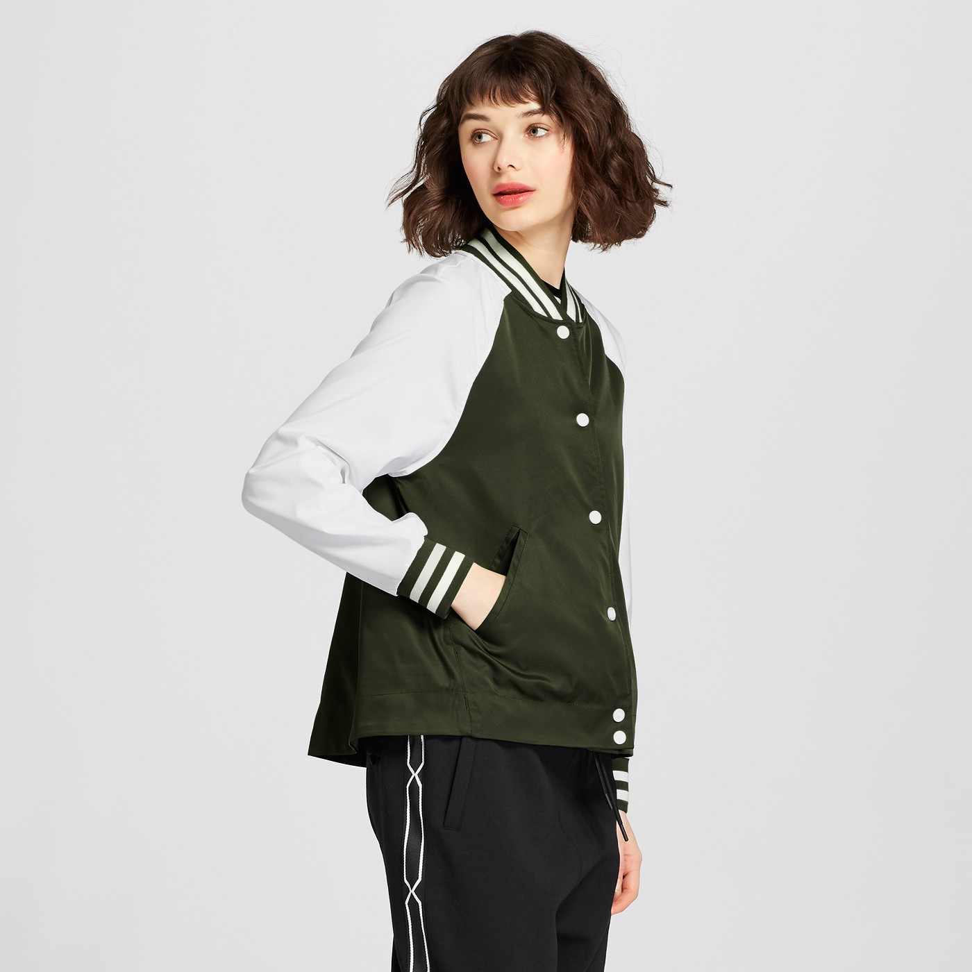 Women's Varsity Swing Jacket - Olive