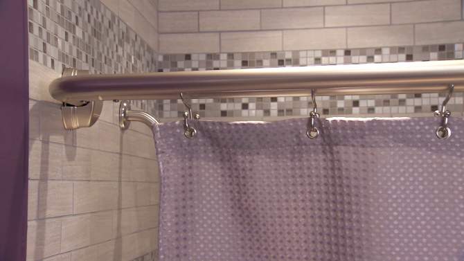 45&#34; to 72&#34; NeverRust Rustproof Adjustable Double Curved Shower Rod Silver - Zenna Home, 2 of 8, play video