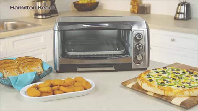 Hamilton Beach 6 Slice Convection Toaster Oven - Stainless Steel/Black- 31333, 2 of 9, play video
