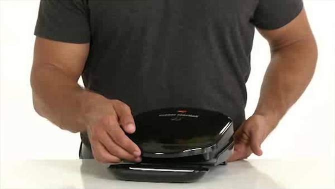 George Foreman 2 Serving Classic Plate Electric Grill and Panini Press - Black GR136B, 2 of 7, play video