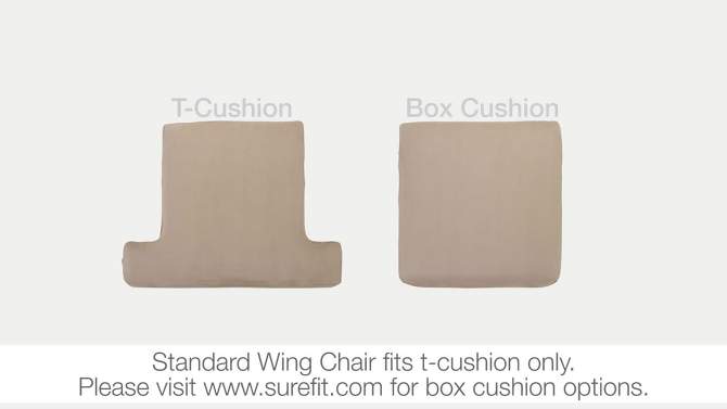 Stretch Pique Wing Recliner Slipcover - Sure Fit, 2 of 8, play video