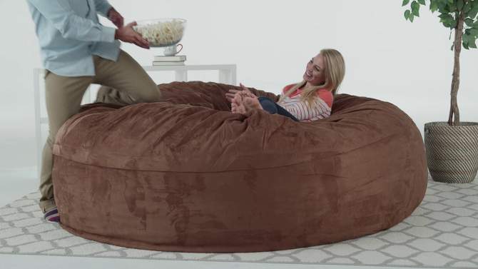 6' Huge Bean Bag Chair with Memory Foam Filling and Washable Cover - Relax Sacks, 2 of 11, play video