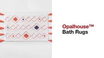 Textured Diamond Shag Bath Rug Cream - Opalhouse™