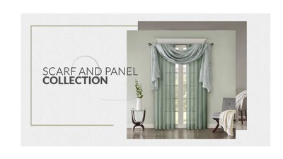 Taupe Sheer Polyester Ground Length Window Drapes