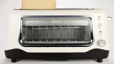  Dash Clear View Toaster: Extra Wide Slot Toaster with See  Through Window - Defrost, Reheat + Auto Shut Off Feature for Bagels,  Specialty Breads & other Baked Goods - Red: Home