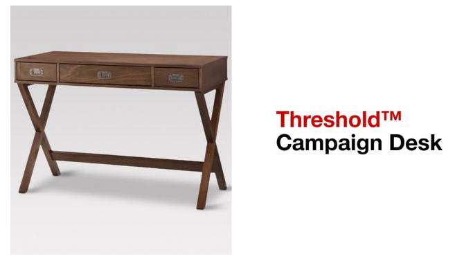 Campaign Wood Writing Desk with Drawers - Threshold™, 2 of 6, play video