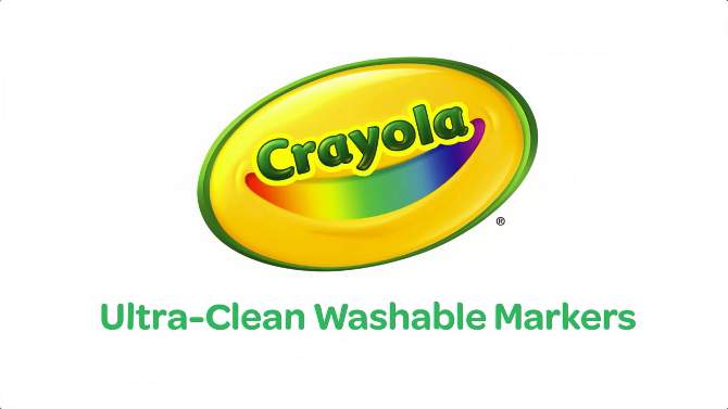 Crayola 10ct Ultra-Clean Washable Markers Fine Line Classic Colors, 2 of 8, play video