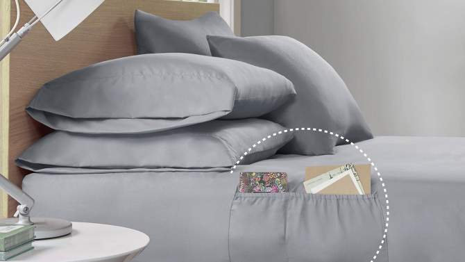 Microfiber Sheet Set with Side Storage Pockets, 2 of 12, play video
