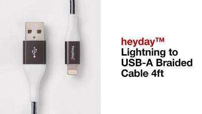 12 Lightning to USB-A Tassel Keychain Cable - heyday™ Cool Marble