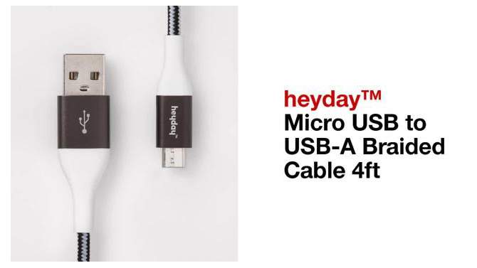 Micro USB to USB-A Braided Cable - heyday™, 2 of 6, play video