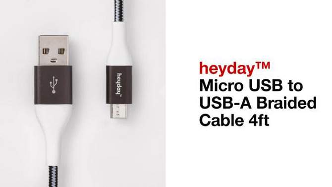 Micro USB to USB-A Braided Cable - heyday™, 2 of 6, play video
