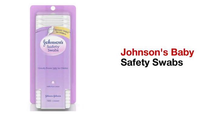 Johnson&#39;s Safety Ear Swabs for Babies &#38; Kids&#39;  - 185ct, 2 of 9, play video