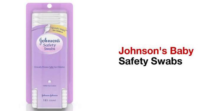 Johnson&#39;s Safety Ear Swabs for Babies &#38; Kids&#39;  - 185ct, 2 of 9, play video