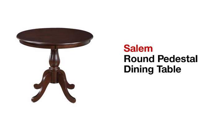 36" Salem Round Pedestal Dining Table - Carolina Chair & Table, 2 of 8, play video