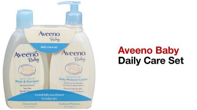 Aveeno Baby Daily Care Gift Set Includes Daily Moisturizing Body Lotion &  2-in-1 Baby Bath Wash & Shampoo - 2 Ct : Target