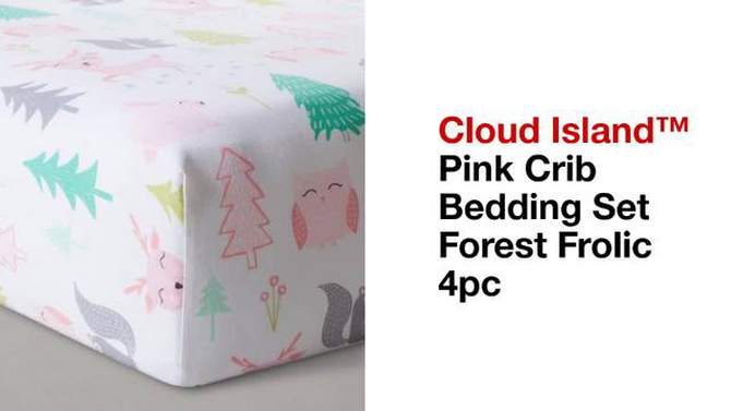 Crib Bedding Set Forest Frolic 4pc - Cloud Island&#8482; Pink, 2 of 10, play video