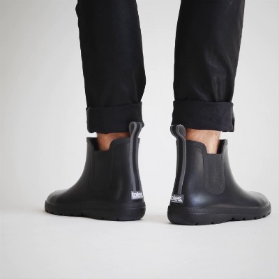 Totes Cirrus Men's Waterproof Chelsea Rain Boots, Size: 10, Black