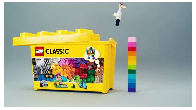 LEGO Classic Large Creative Brick Box Build Your Own Creative Toys, Kids Building Kit 10698, 2 of 17, play video