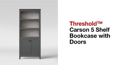 Threshold 5 shelf store bookcase with doors