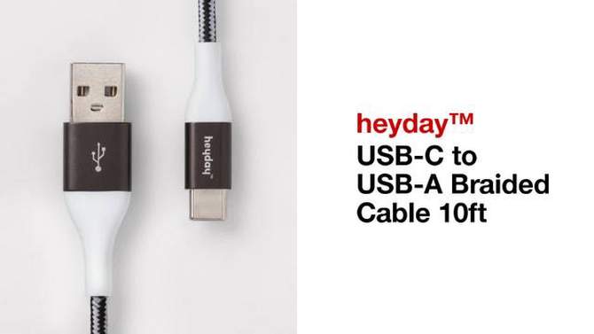 USB-C to USB-A Braided Cable - heyday™, 2 of 10, play video