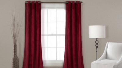 Rust Velvet Room Darkening Grommet Curtain Panels, Set of 2