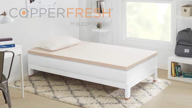 2" Copper Infused Gel Memory Foam Mattress Topper - CopperFresh, 2 of 8, play video