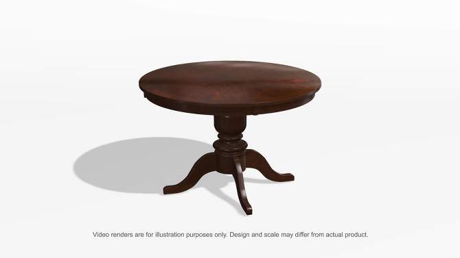 Round Table Top with Pedestal Dining Table Wood/Brown Cherry - HOMES: Inside + Out, 2 of 8, play video