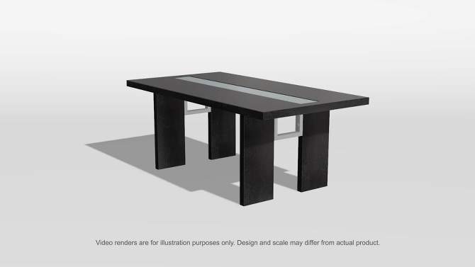 Stevenson&#160;Glass Insert Open Shelf w/Led Lights Dining Table Black - HOMES: Inside + Out, 2 of 9, play video