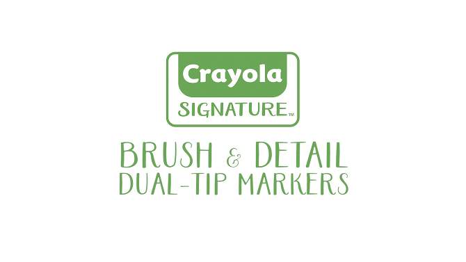 Crayola Signature 16ct Brush &#38; Detail Dual Tip Markers - 32 Colors, 2 of 8, play video