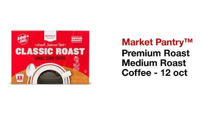 Premium Roast Medium Roast Coffee - Single Serve Pods - 48ct - Market  Pantry™