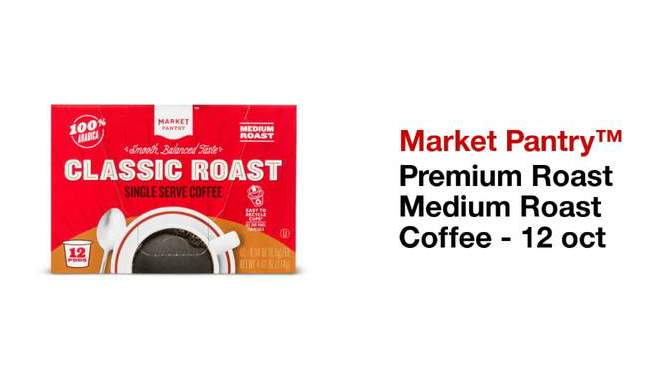 Premium Roast Medium Roast Coffee - Single Serve Pods - 12ct - Market Pantry™, 2 of 5, play video