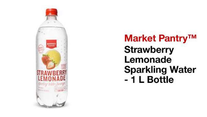 Strawberry Lemonade Sparkling Water - 33.8 fl oz Bottle - Market Pantry&#8482;, 2 of 7, play video