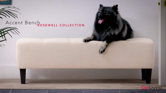 Rosewell Button Tufted Fabric Accent Bench - CorLiving, 2 of 11, play video