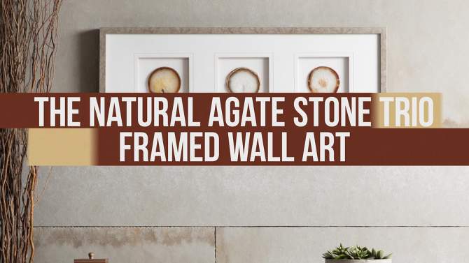 34"x13" Agate Trio Stone Framed Graphic (4" Agate), 6 of 7, play video