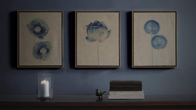 (Set of 3) 11&#34; x 14&#34; Botanicals Framed Printed Canvas On Linen Blue, 2 of 13, play video