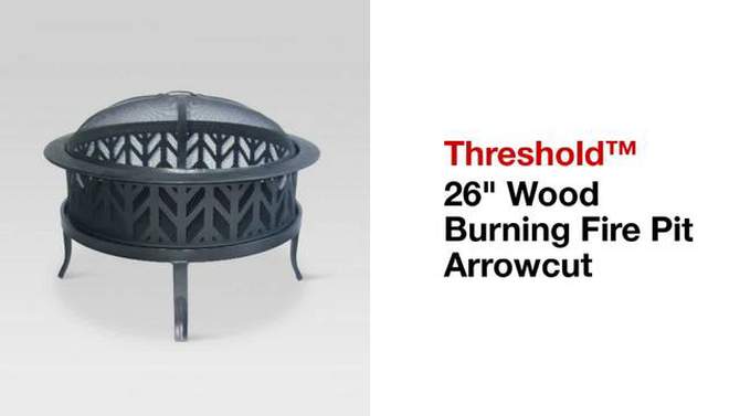 26" Wood Burning Fire Pit Arrowcut - Threshold&#8482;, 2 of 5, play video