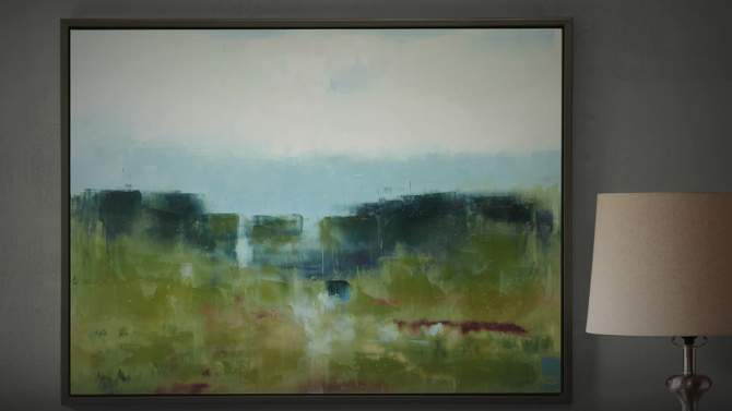 40.5&#34; x 30.5&#34; Morning Fields Green Hand Embellished Framed Canvas Blue, 2 of 10, play video