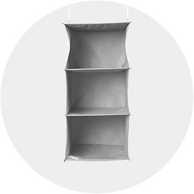 3 Shelf Hanging Closet Organizer Gray - Room Essentials™ : Target