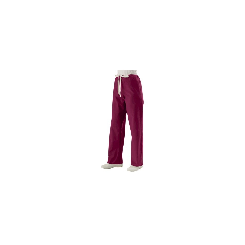 Medline Unisex Reversible Scrub Pants with Drawstring   Raspberry (Large)