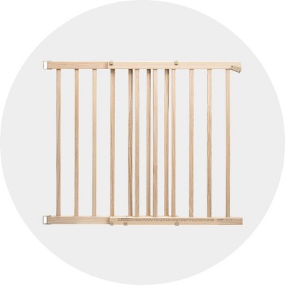 white wooden baby gate