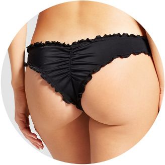 women bathing suit bottoms in black and white