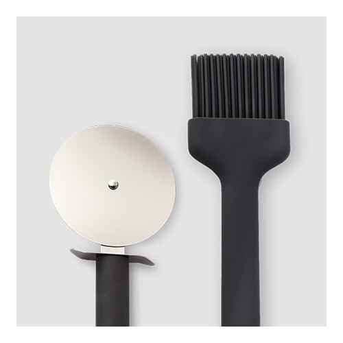 Stainless Steel Pizza Cutter with Soft Grip - Made By Design™, Silicone Pastry Basting Brush - Made By Design™