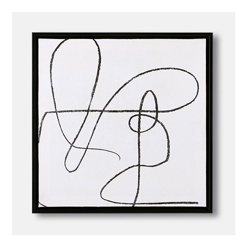 12" x 12" Scribble Framed Wall Canvas Black - Threshold™ designed with Studio McGee
