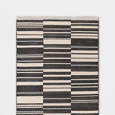 Black And White Striped Outdoor Rug Front Porch Rug Front - Temu