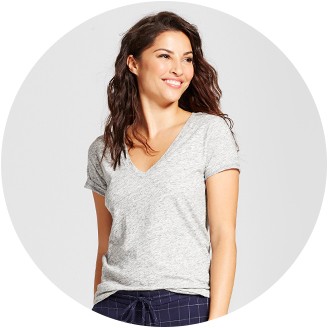 women's v neck tee