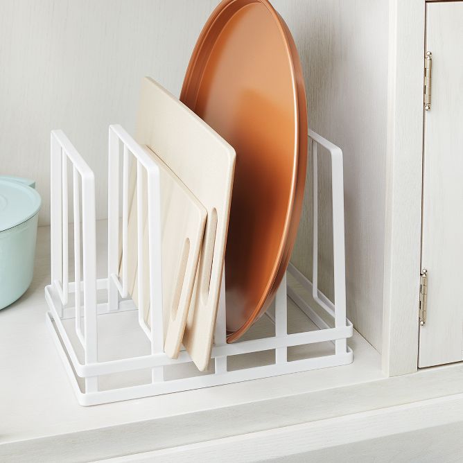 Cabinet stands & risers for plates and cups.