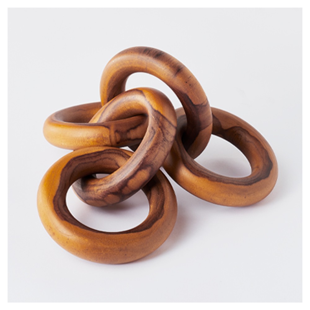 2.5" x 17" Decorative Teak Wood Chain Figurine - Threshold™ designed with Studio McGee