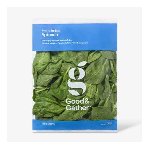 Steam-in-Bag Spinach - 9oz - Good & Gather™, Organic Baby Spinach - 5oz - Good & Gather™